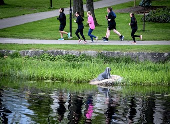 Sista biten gick genom Gstisparken. Foto: Elin Elderud
