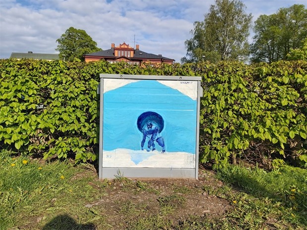 Konst p� elsk�p p� plats runtom i Mj�lby 